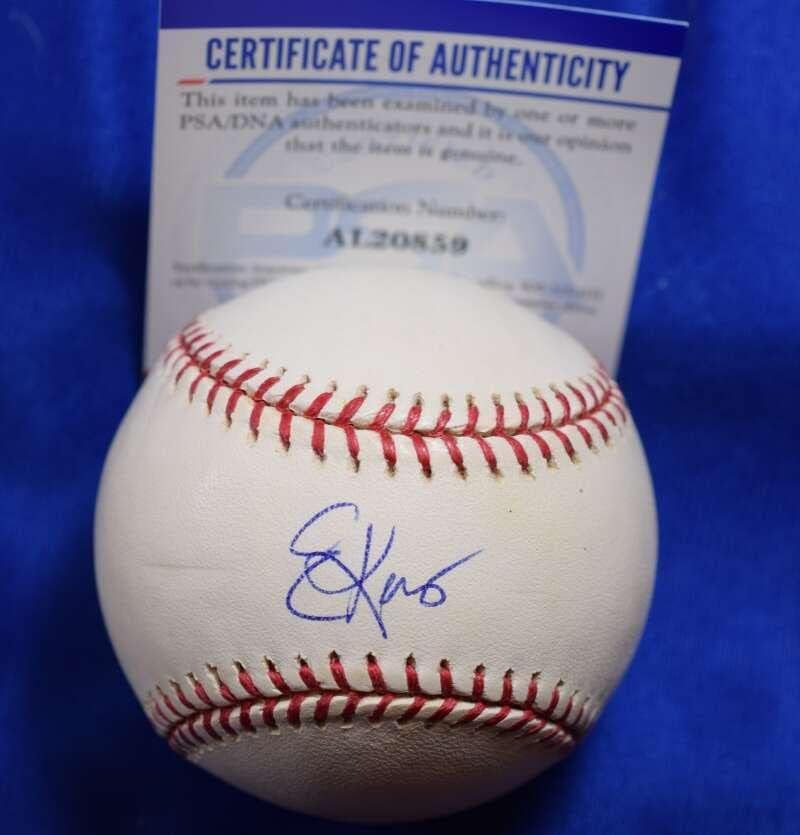 Eric Karros PSA DNS-Coa Autogramot Major League OML Aláírt Baseball - Dedikált Baseball