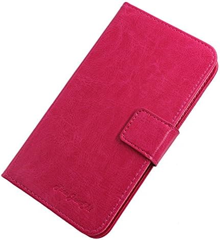 TienJueShi Rosa Könyv-Stílus Flip Bőr Védő burkolata Bőr Etui Pénztárcát EZ S9 5.85 inch