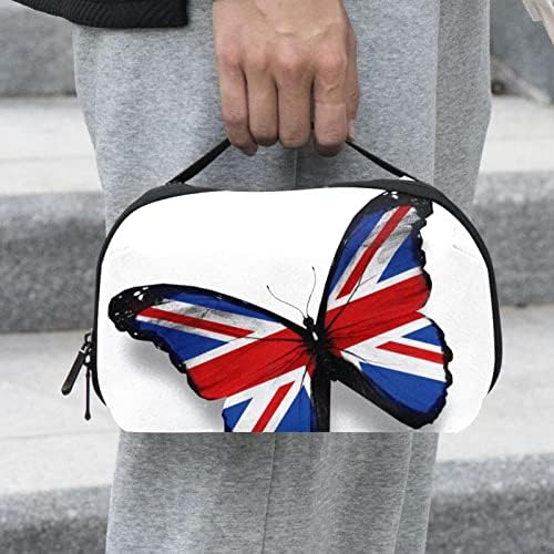 Egyesült KIRÁLYSÁG a Brit Zászló Pillangó Design Smink Táska Cipzárral Tok Utazási Kozmetikai Szervező a Nők, Lányok
