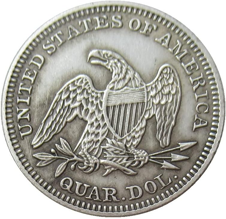 Egyesült ÁLLAMOK 25 Cent Zászló 1861 Ezüst Bevonatú Replika Emlékérme