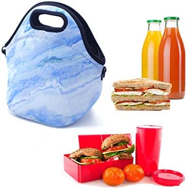 ALLENLIFE neoprén ebéd bag Szigetelt kézitáska Ebédet Hűtőtáska, az iskolás gyerekek számára tini lányok, nők (KÉK)