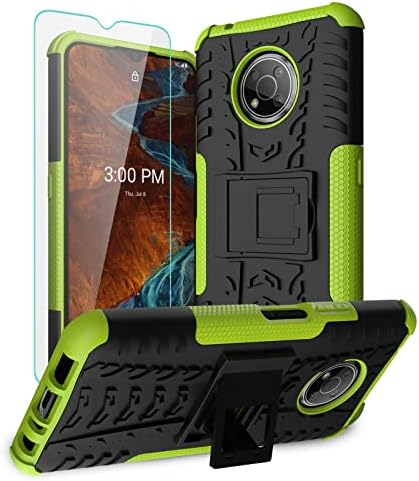 Iokmax Nokia G300 Telefon Esetében, HD képernyővédő fólia(2 Csomag), [Katonai] Heavy Duty Nokia G300 védőtok Dual Layer [Ütésálló]