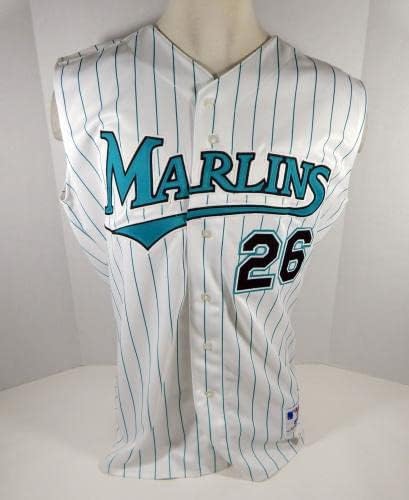 2000 Florida Marlins Nate Rolison 26 Játék Kiadott Fehér Mellény Jersey DP07080 - Játék Használt MLB Mezek