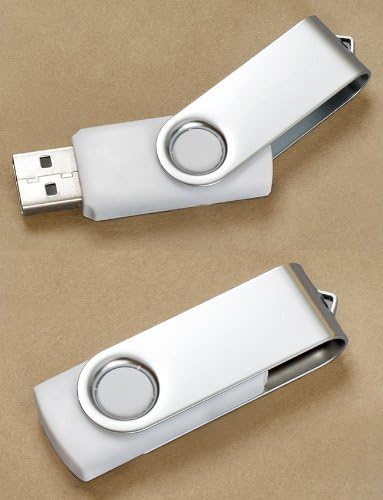 Prémium Fém/Fehér Forgatható USB Flash Memória Meghajtó 32GB
