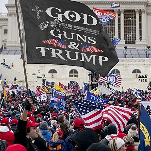 Isten Guns & Trump Zászló 3 Rétegű 2x3 Méter Élénk Színű, Jó kivitelezés, 2 Szilárd Fiatalok (3 Rétegű)
