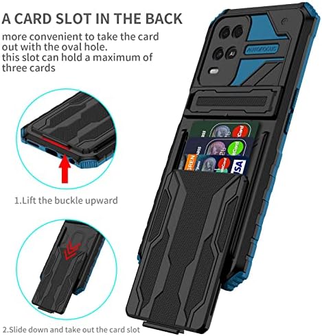 LONUO Telefon burkolata Kompatibilis Oppo A54 az Esetben a Kártya Csomag Jogosultja,Katonai szintű Védelem, nagy teherbírású
