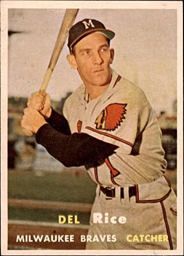 1957 Topps 193 Del Rizs Milwaukee Bátrabbak (Baseball Kártya) NM Bátrabbak