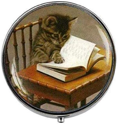 Macska Olvasni a Könyvet a Könyv a macska a Könyvet Szerető, Író, Tanár Ajándék - Art Fotó Tabletta Doboz Varázsa Tabletta