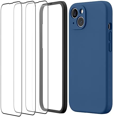 SURPHY Blue Jay Szilikon + 3 Csomag képernyővédő fólia iPhone 14 Plusz 6.7 inch (2022 Kiadás)