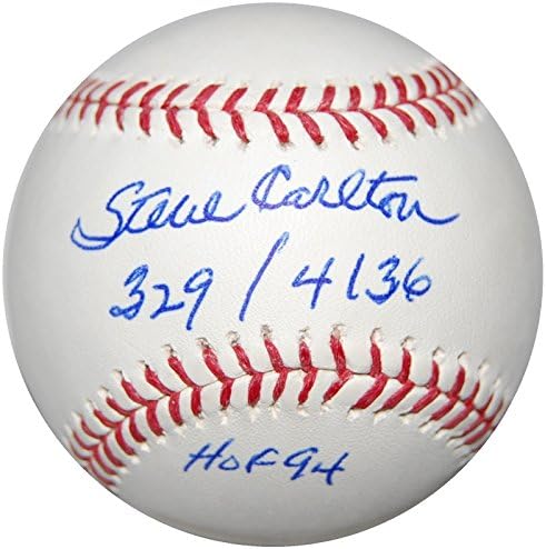 Steve Carlton dedikált MLB baseball írva HOF94, 329, valamint 4136 - Dedikált Baseball