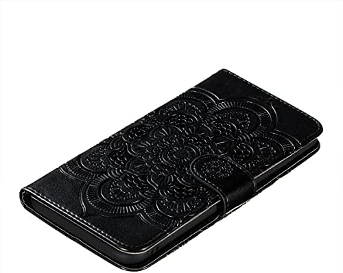 MEIKONST iPhone 14 Pro Tárca az Esetben, Dombornyomott Mandala PU Bőr Flip tok Beépített Állvány Kártya-tartó Mágneses Bezárása