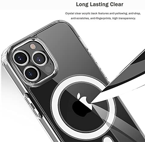 Hxxyilok iPhone 14 Pro Esetben Mágneses Egyértelmű Esetben Kompatibilis a Magsafe, Beépített Mágnesek Kristálytiszta Hibrid