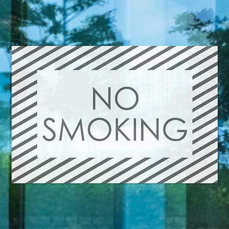 CGSignLab | Nem Dohányzó -Csíkok Fehér Ablak Ragaszkodnak | 36x24
