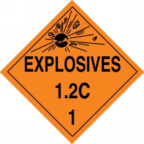 Accuform MPL111VP50 Műanyag Veszélyességi Osztály 1/Osztály 2C PONT a Plakát,Robbanóanyag-1.2 C 1 Grafikus, 10-3/4 Széles