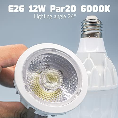 LEDHOLYT Par20 LED fényszóró Izzó,2db 12W energiatakarékosság Árvíz Fény, E26 Közepes Csavar Bázis sugárzási Szög 24 Fokos
