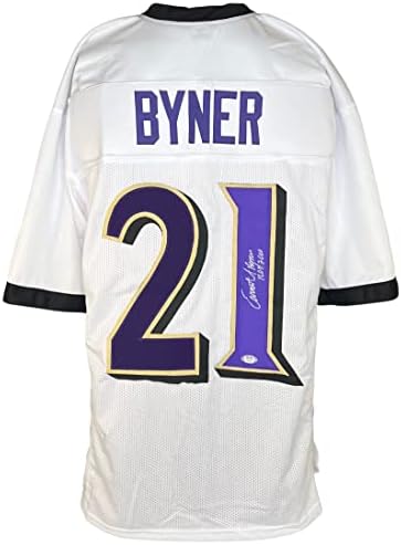 Komolyan Byner dedikált, aláírt írva jersey NFL Baltimore Ravens PSA ITP-COA