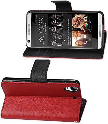 Reiko tárca esetben 3 az 1-ben a HTC Desire 626 / 626s vörös bőr belső-szerű anyag, valamint a polimer borító