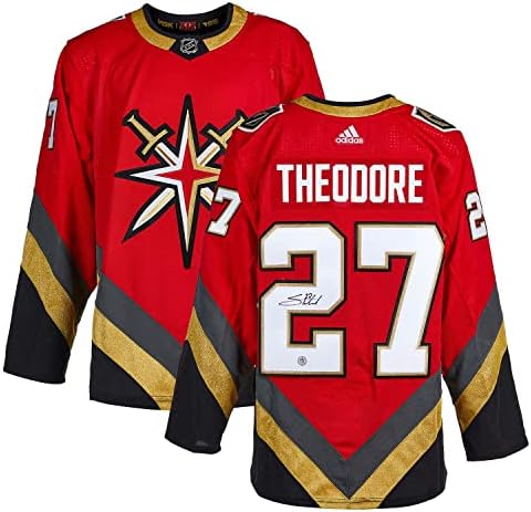Shea Theodore Vegas Arany Lovagok Aláírt Fordított Retro Adidas Jersey - Dedikált NHL-Mezek