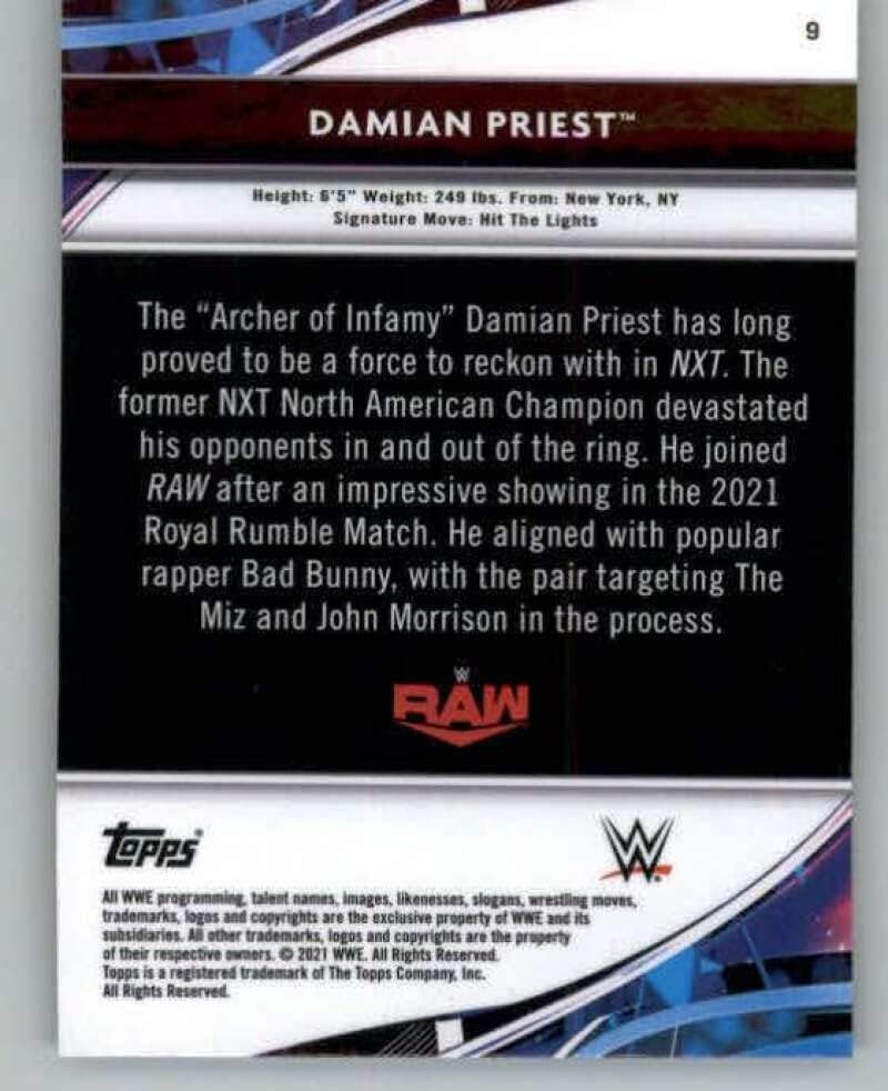 DAMIAN PAP 2021 Topps Legszebb 9 NM+-MT+ WWE Pankráció