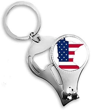 Minnesota, USA Térkép Csillagok Csíkos Zászló Alakú Köröm Zimankó Gyűrű kulcstartó Sörnyitó Clipper