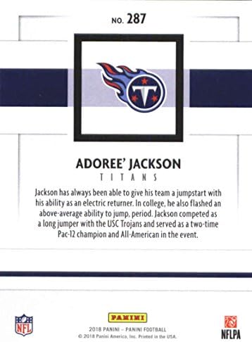 2018 Panini NFL-Foci 287 Adoree' Jackson, Tennessee Titans Hivatalos Kereskedési Kártya