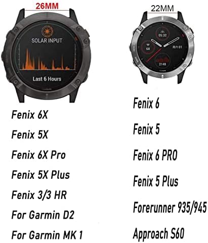GHFHSG 20 26mm Sport Watchband a Garmin Fenix 6X 6 Pro 5X 5 + 3 HR-es elődje 935 945 Easy Fit gyorskioldó wirst Pántok