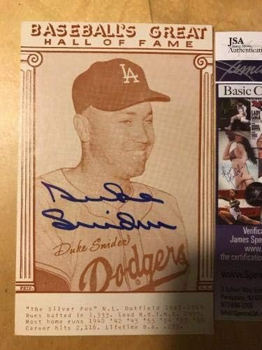 Duke Snider Autográf, Aláírt Dodgers Baseball Nagy Hall Of Fame-3.5x5.5 Kép SZÖVETSÉG - Dedikált Baseball