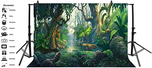 Yeele 7x5ft Mesék Hátteret Fotózás Fantasy Tündérország Trópusi őserdő Dzsungel Napfény Háttér Gyerekek Szülinapi Buli Fotó