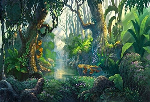 Yeele 10x8ft Mesék Hátteret Fotózás Fantasy Tündérország Trópusi őserdő Dzsungel Napfény Háttér Gyerekek Szülinapi Buli Fotó