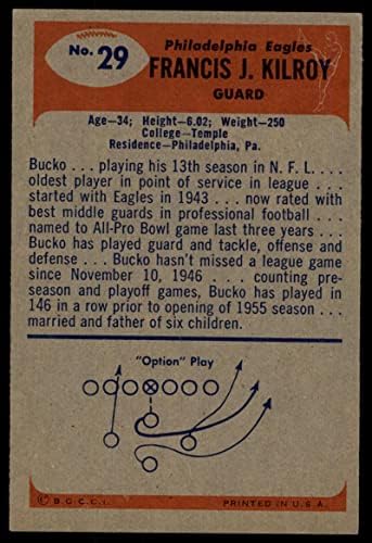 1955 Bowman 29 Öcsi Kilroy-Philadelphia Eagles (Foci Kártya) Dean Kártyák 5 - EX Sasok