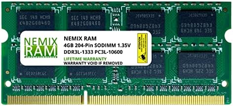 4GB (1x4GB) DDR3-1333MHz PC3-10600 2Rx8 SODIMM Laptop Memória RAM NEMIX