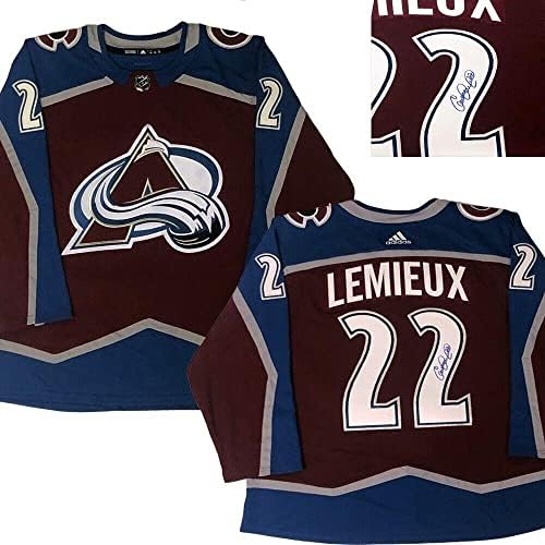 CLAUDE LEMIEUX Aláírt Colorado Avalanche-Bordó Adidas PRO Jersey - Dedikált NHL-Mezek