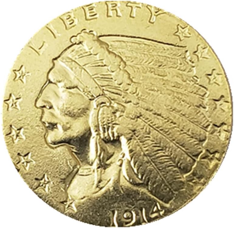 Antik Kézműves 4 Különböző Években Amerikai Indián Fej 2.5 Centet Arany Érme 1912~1915