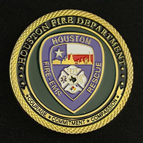 Egyesült Államok Houston Tűzoltóság Gyűjthető Golad Bevonatú Emlék Érme Gyűjtemény Művészeti Szent Flórián Emlékérme