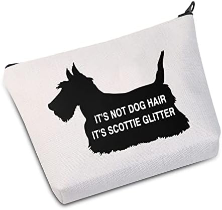 JXGZSO Scottie Ajándék A Nem kutyaszőr A Scottie Csillogó smink Táska Skót Terrier Ajándék Scottie Szerető Scottie Tulajdonos
