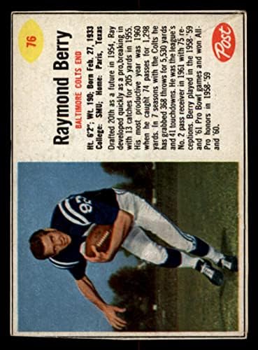 1962 Utáni Gabona 76 Raymond Berry Baltimore Colts (Foci Kártya) VG/EX Colts az smu